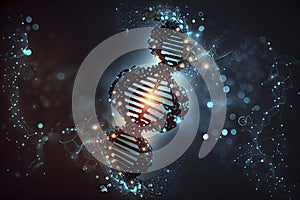 Abstract technology science concept, DNA code structure with glow. Science concept background