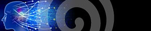 Abstract technology security on global network background, vector illustration. Binary stream. Data highway.