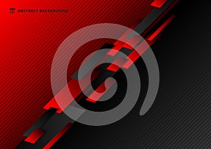 Abstract technology template geometric diagonal overlapping separate contrast red and black background