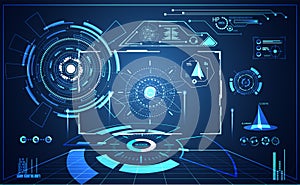 Abstract technology ui futuristic concept hud interface hologram elements of digital data chart, communication, computing and