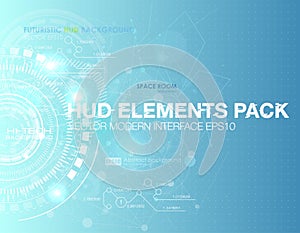 Abstract technology vector background. HUD UI communication concept banner in blue business background