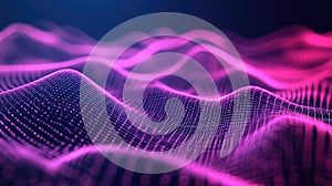 Abstract digital wave data network connecting points