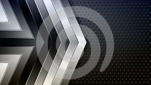 Abstract template geometric silver metal background. White and gray abstract modern concept texture.