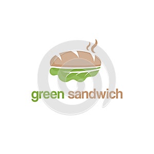 Abstract template logo design with green sandwich.