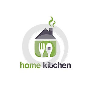 Abstract template logo design with house and fork and spoon.