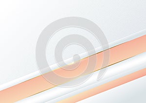 Abstract template white and pink geometric diagonal with golden lines on white background. Luxury concept