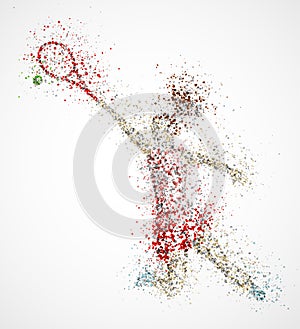 Abstract tennis player