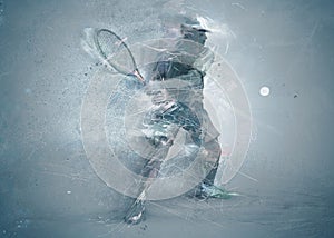 Abstract tennis player