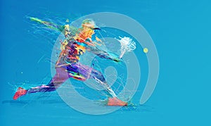 Abstract tennis player photo