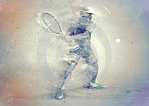 Abstract tennis player