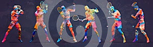 Abstract tennis player