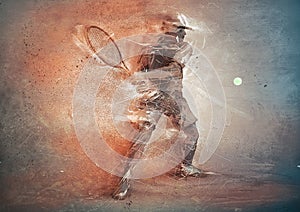 Abstract tennis player