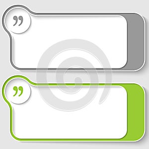 Abstract text boxes with quotation mark