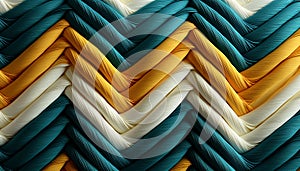 Abstract textile decoration in vibrant colors, woven in a row generated by AI