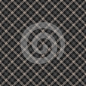 Abstract textile plaid pattern in dark grey for dress, jacket, coat. Seamless dog tooth check plaid graphic art for autumn winter.