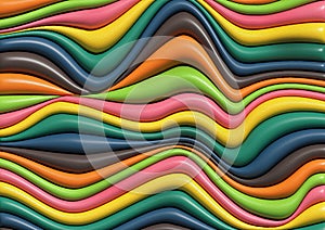 abstract texture background of 3d colors gummy twist effect