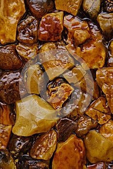 Abstract texture and background of amber stone.