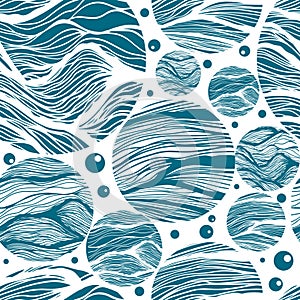 Abstract seamless pattern sea graphic. Vector illustration