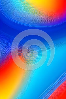 Abstract texture in blue, orange and red with smooth lines generated by ai