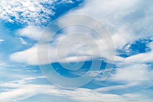 Abstract texture of blue sky with feather and soft clouds