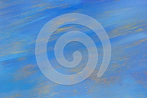 Abstract texture blue sky oil painting background. Closeup macro Hand drawn artwork.