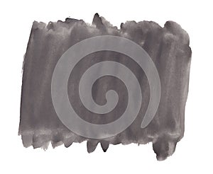 Abstract texture brush ink background black aquarell watercolor splash paint on white background