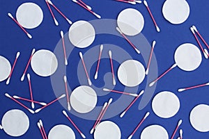 Abstract texture from cotton buds and disks.