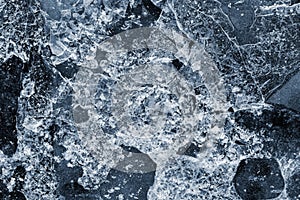 Abstract texture cracks ice of blue color