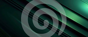 Abstract texture green background banner panorama long with 3d geometric striped lines gradient shapes AI