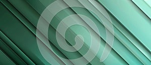 Abstract texture green background banner panorama long with 3d geometric striped lines gradient shapes for website AI