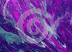 Abstract texture of mixed paints in purple tones. Marble stone texture.