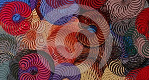 Abstract texture psychedelic fractal of chaotic figures of various shapes and sizes