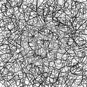 Abstract texture with random, chaotic lines in tangled, jumbled photo