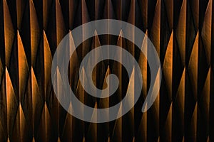 Abstract texture of rhomboid-shaped copper-colored steel sheets. Backgrounds and textures. 3d rendering.