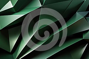 Abstract texture wallpaper of green emerald crystal facet triangle shapes photo