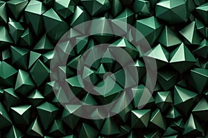 Abstract texture wallpaper of green emerald crystal facet triangle shapes photo