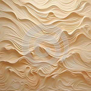 Abstract Textured Canvas: Beige Waves In Emmanuelle Moureaux Style