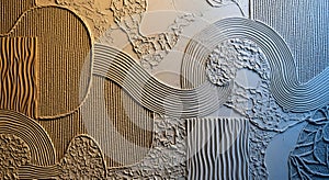 Abstract Textured Wall Art with Gradient Lighting and Geometric Patterns