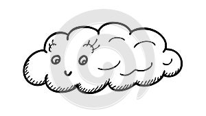 Abstract Thought Cloud Doodle, vector design Generative AI