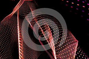 Abstract three-dimensional corporeal lines created with light painting photography. Resource for designers