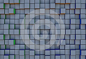 Abstract three-dimensional cubes background