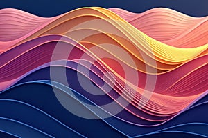 Dynamic 3D waves with smooth gradient colors creating an abstract background.