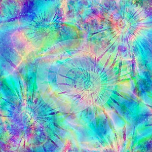 Abstract Tie Dye Hippie Wheel Print