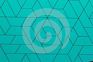 Geometric interlocking shapes create a modern architectural background design.