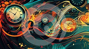 Abstract Time Slip with Clocks and Temporal Waves photo