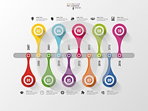 Abstract timeline infographic template. Vector illustration.