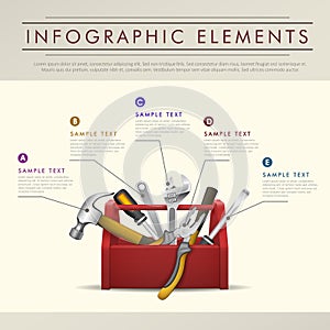 Abstract toolbox theme infographics