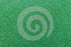 Abstract top view of green synthetic fiber texture background. Close-up image