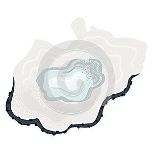 Abstract top view of a snowy landscape with layers. Geology or geography concept vector illustration