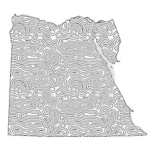 Abstract topographic style Egypt map design